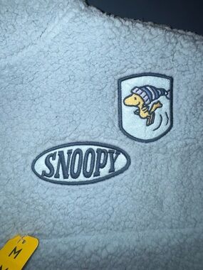 Peanuts Light Blue sherpa quarter zip jacket